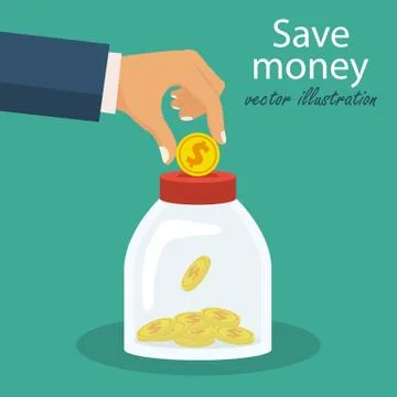 Save money concept. Vector illustration in flat design. Stock Illustration