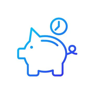 Save money for future pixel perfect gradient linear vector icon Stock Illustration