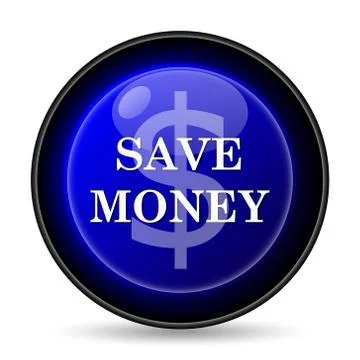 Save money icon. internet button on white background.. Illustrazione stock