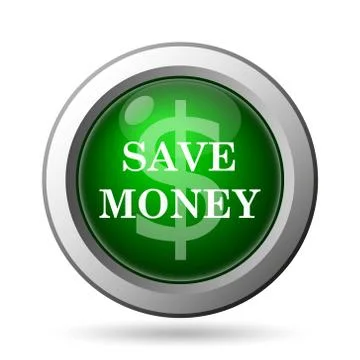 Save money icon. Internet button on white background. Illustrazione stock