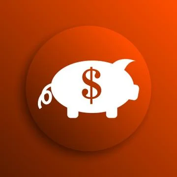 Save money icon. Internet button on orange background. Illustrazione stock