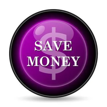 Save money icon. Internet button on white background.. Illustrazione stock