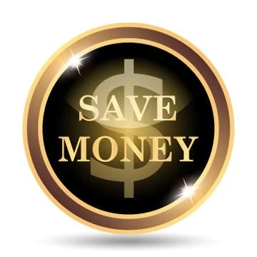 Save money icon. Internet button on white background.. Illustrazione stock