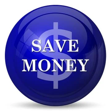 Save money icon. Internet button on white background.. Illustrazione stock