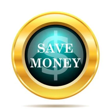 Save money icon. Internet button on white background.. Illustrazione stock