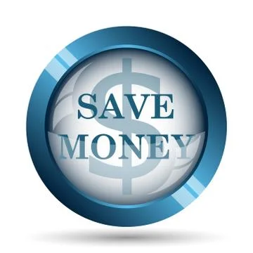 Save money icon. Internet button on white background.. Illustrazione stock