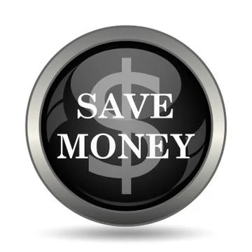 Save money icon. Internet button on white background. . Stock Illustration