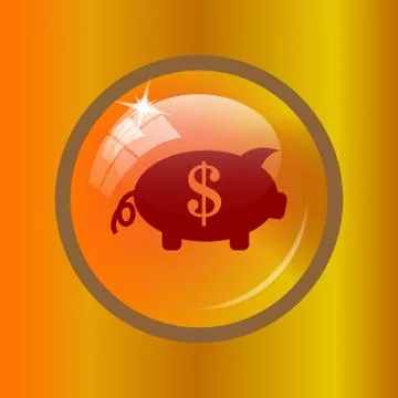 Save money icon. Internet button on colored background. . Stock Illustration