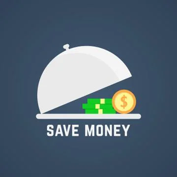 Save money with open dish Stock Illustration