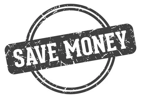 Save money stamp Illustrazione stock