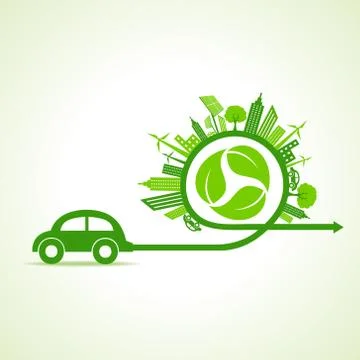 Save Nature Concept with Ecocity Stock Illustration