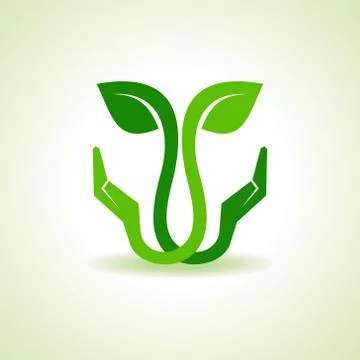 Save Nature concept with leaf - vector illustration Stock Illustration