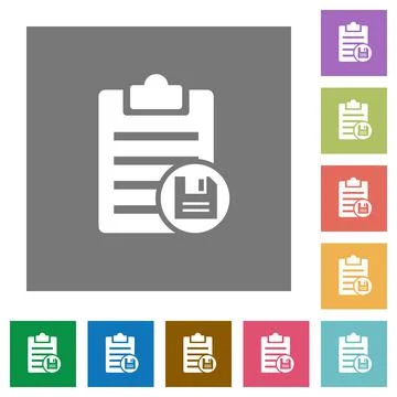 Save note square flat icons Stock Illustration