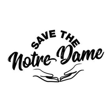 Save the Notre Dame - cathedral in central Paris. Illustrazione stock