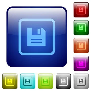 Save object color square buttons Stock Illustration