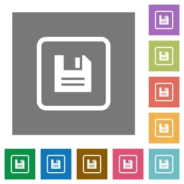 Save object square flat icons 스톡 일러스트