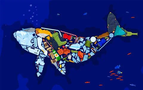 Save the ocean. Different waste polluting sea and beach. イラスト素材