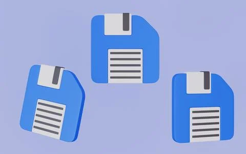 Save or floppy disk icon for interface web design symbol 3d illustration Stock Illustration