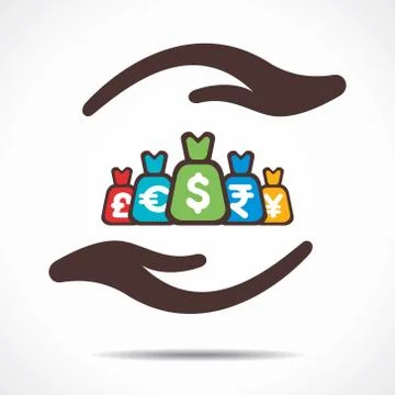 Save or secure money concept icon 스톡 일러스트