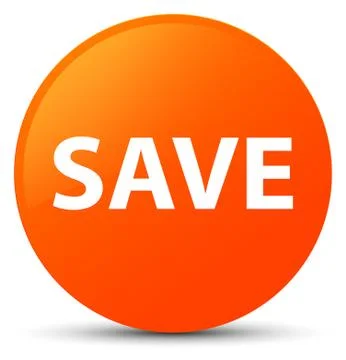 Save orange round button Illustrazione stock