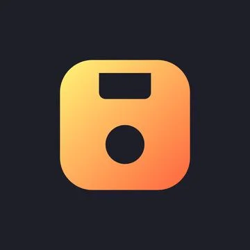 Save orange solid gradient ui icon for dark theme Illustrazione stock