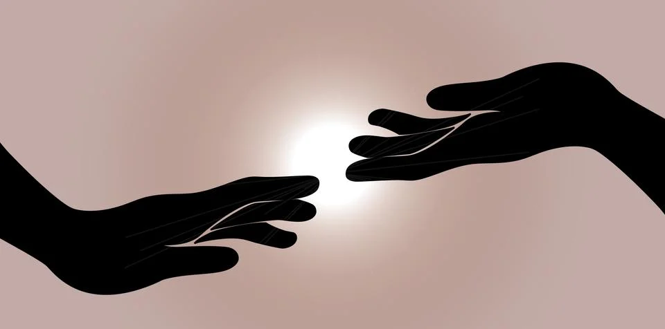Save other hand with light Stock Illustration