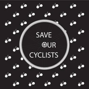 Save Our Cyclists Black Edition Stock Illustration