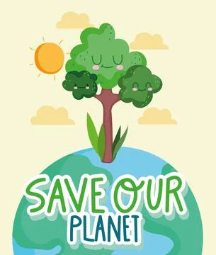 Save our planet poster Stock Illustration