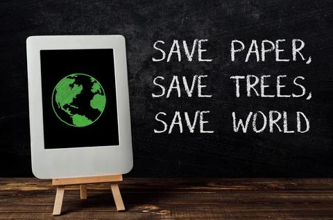 Save paper, save trees, save world Stock Photos