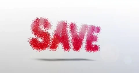 Save. Particle Logo. Text Animation 스톡 동영상 135859985