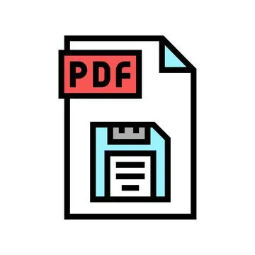 Save pdf file color icon vector illustration Illustrazione stock