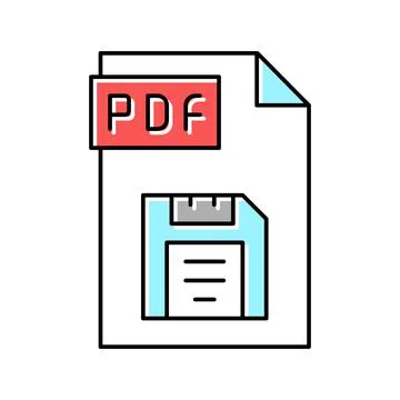 Save pdf file color icon vector illustration Illustrazione stock