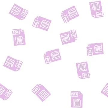 Save pdf file glyph seamless pattern Stock Illustration