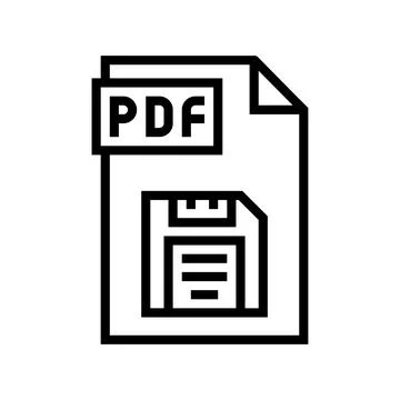 Save pdf file line icon vector illustration 스톡 일러스트
