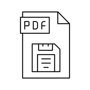 Save pdf file line icon vector illustration 스톡 일러스트