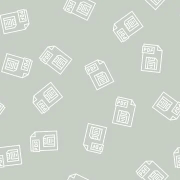 Save pdf file line seamless pattern Illustrazione stock