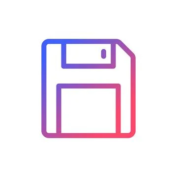 Save pixel perfect gradient linear ui icon Stock Illustration