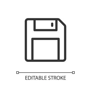 Save pixel perfect linear ui icon Stock Illustration