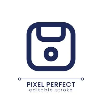 Save pixel perfect linear ui icon Stock Illustration