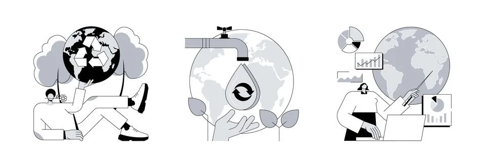 Save the planet abstract concept vector illustrations. Stock Illustration