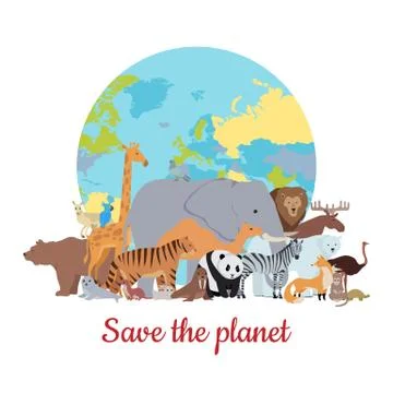 Save the Planet Baner Stock Illustration