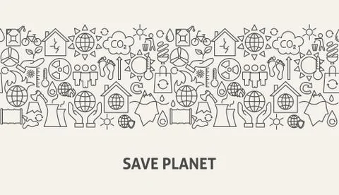 Save Planet Banner Concept Stock Illustration