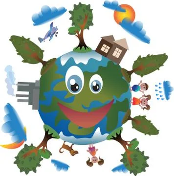 Save the planet concept . Environmentally friendly Stock Illustration