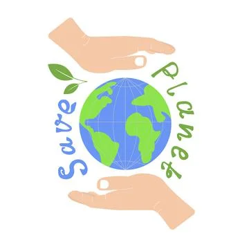 Save the planet concept with hands holding globe Stock Illustration