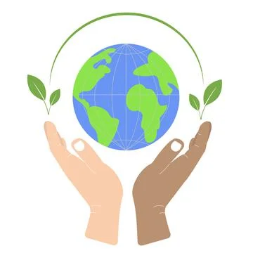 Save planet concept with hands holding globe Stock Illustration