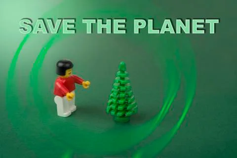 Save the planet concept. One tree left Stock Photos