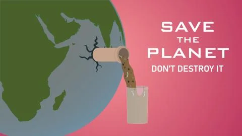 Save the planet don't destroy it Stock Illustration