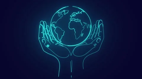 Save the planet Earth by hands holding the globe representing care for nature  Stock Footage 241073057