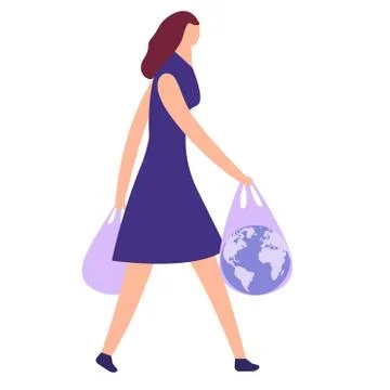 Save the planet. Earth pollution is plastic waste. The problem of ecology. Zero Stock Illustration