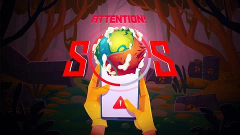 Save the planet ecological concept, environment Stock Illustration